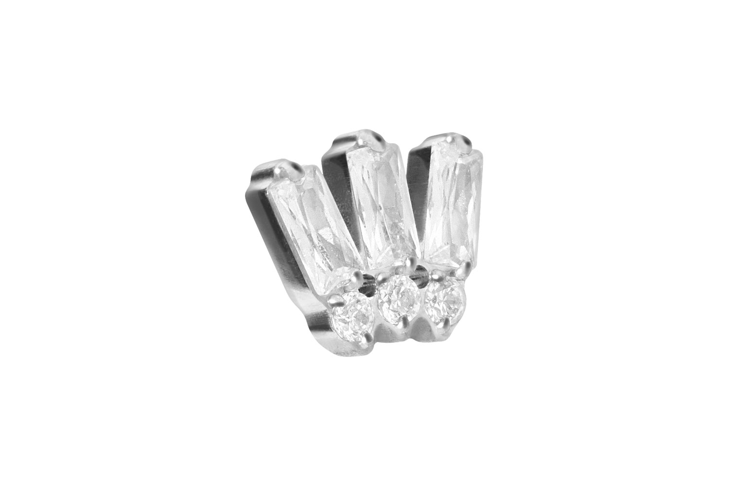 Titan Schraubaufsatz mit Außengewinde 6 EINGEFASSTE KRISTALLE von Piercingline